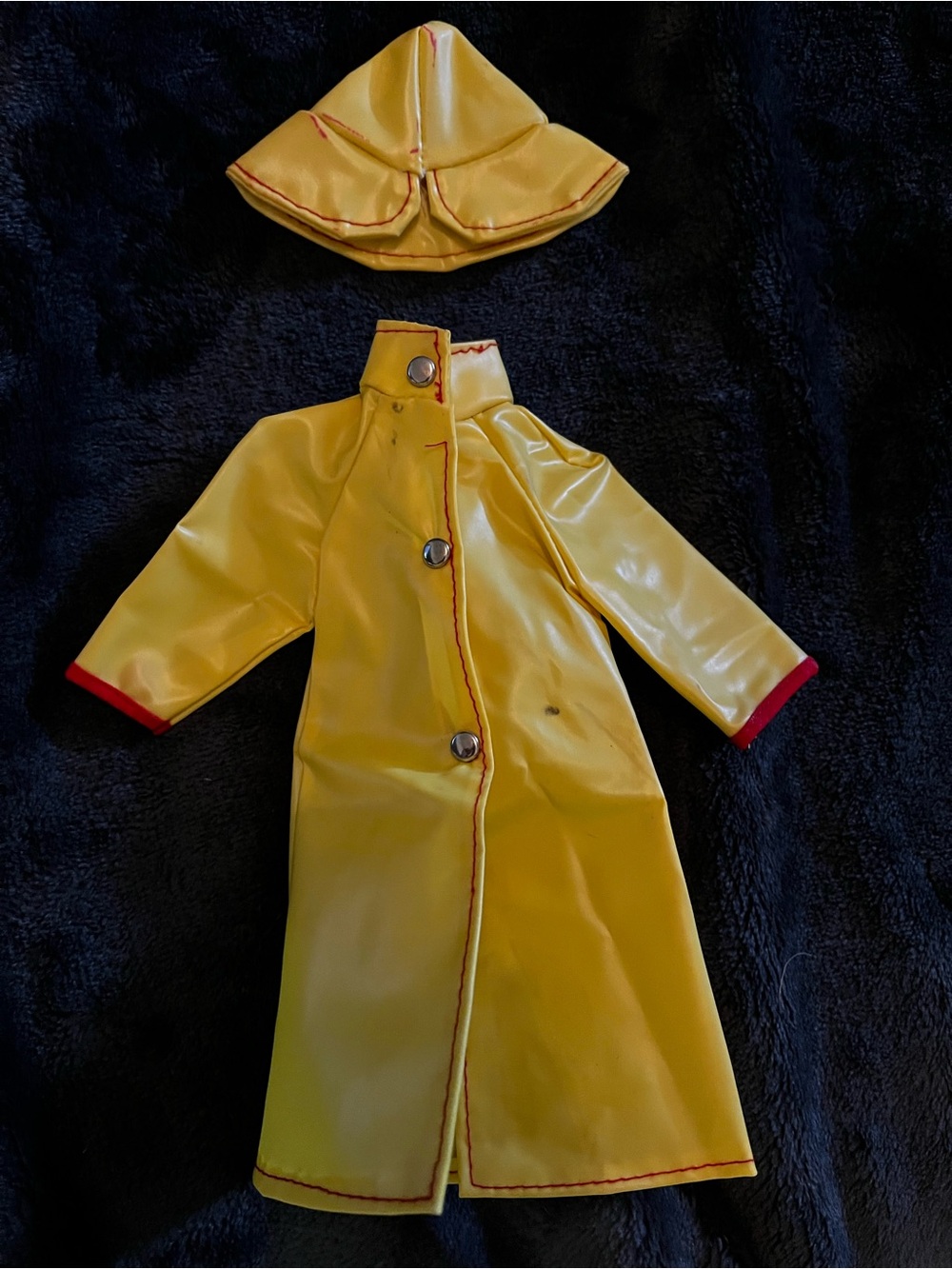 Vintage 1980’s Sindy Yellow Doll Raincoat and Hood Set